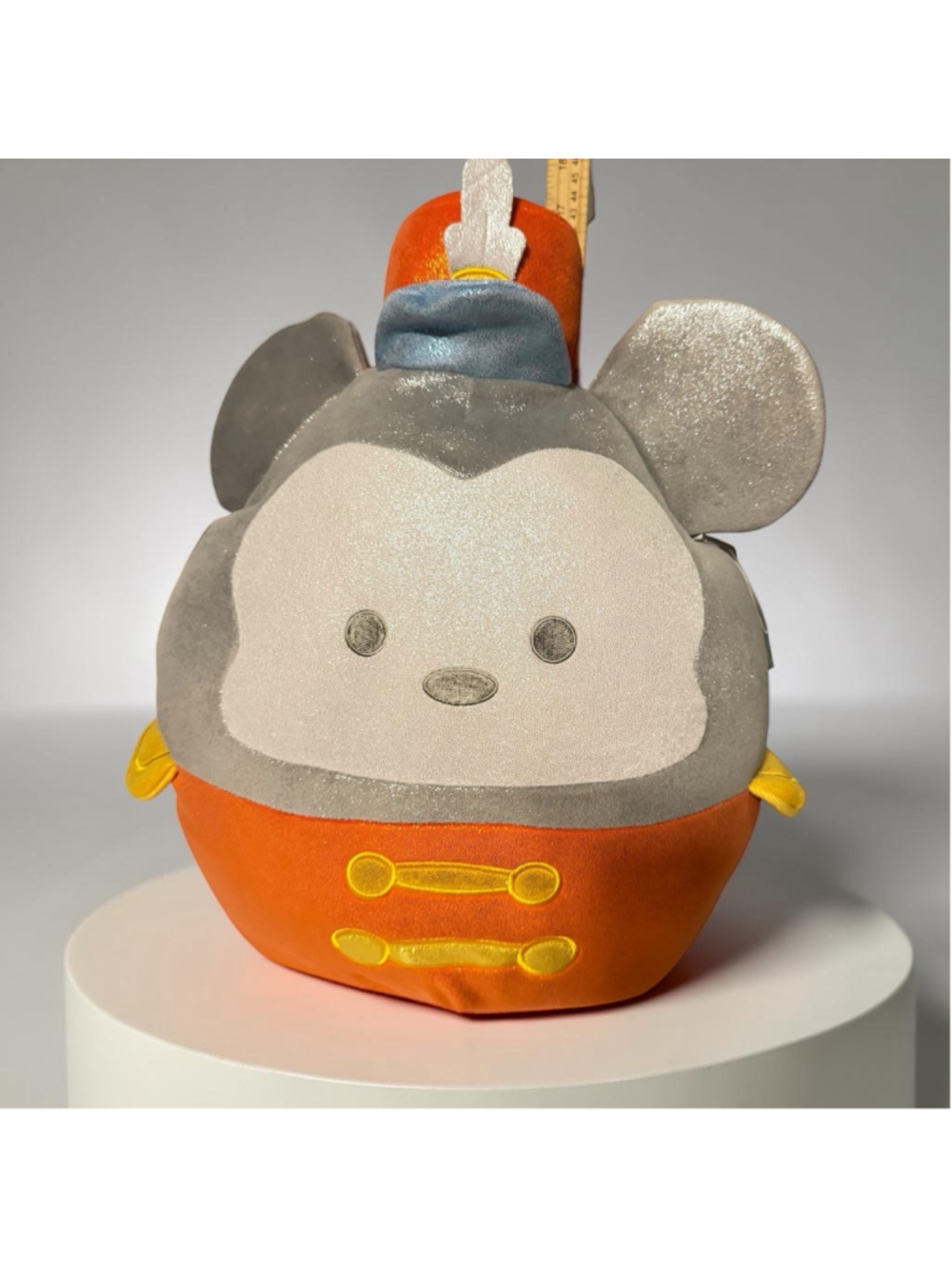 Disney Squishmallows Band Leader Mickey Stuffed Animal Large 16” Gray Orange
